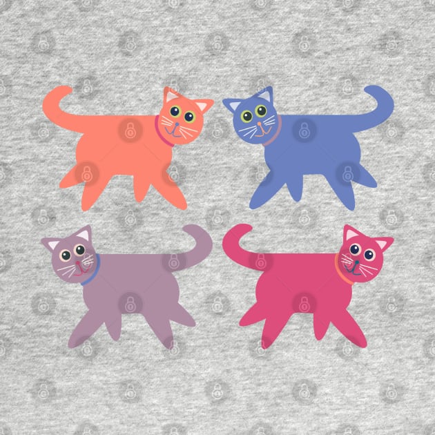 4 Colorful Cats by JeanGregoryEvans1